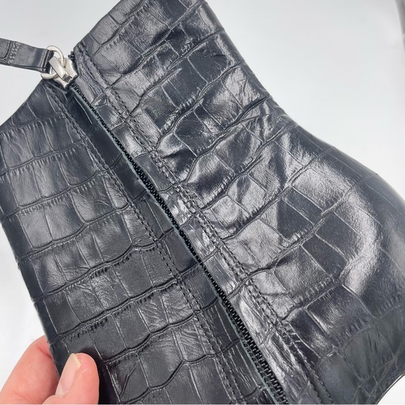 NEW Everlane Black Crocodile Leather Short Banana Boot in Size 9.5 - Picture 14 of 15